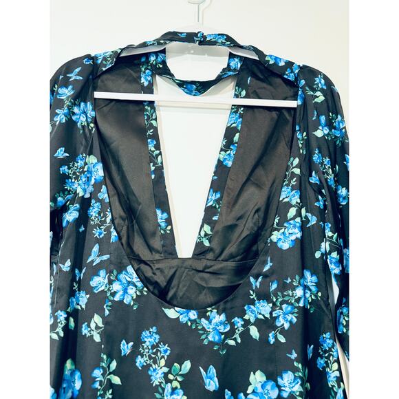 Majorelle Stellina Dress Floral Choker Neckline Backless Long Gown with Slit - Picture 5 of 14